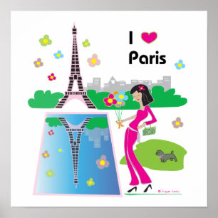 I Liebe Paris, Frankreich Poster