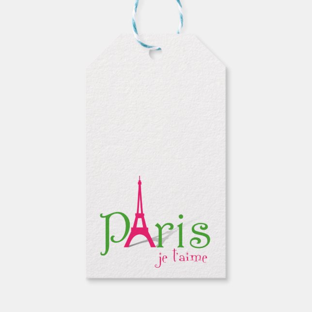 I Liebe Paris Geschenkanhänger (Rückseite)