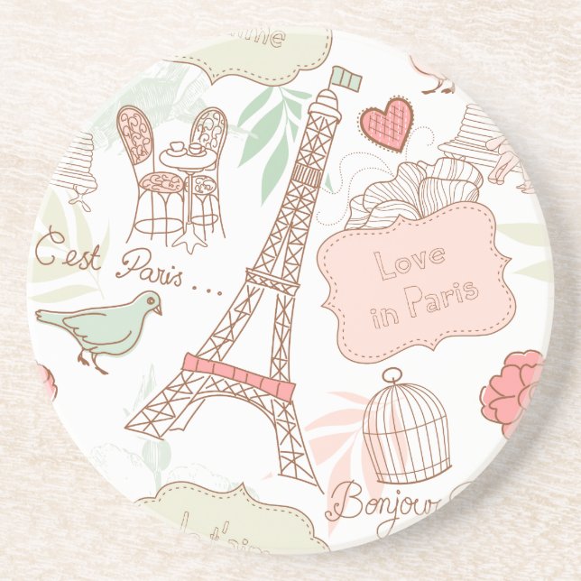 I Liebe Paris Getränkeuntersetzer (Vorne)
