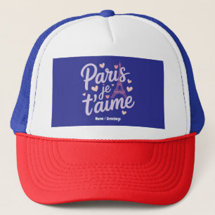 I Liebe Paris Je t'aime Eiffel Tower Frankreich T Truckerkappe