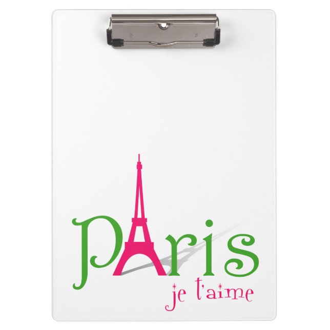I Liebe Paris Klemmbrett (Vorderseite)