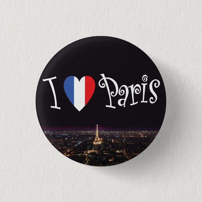 I Liebe-Paris-Knopf Button (Vorderseite)