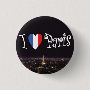 I Liebe-Paris-Knopf Button