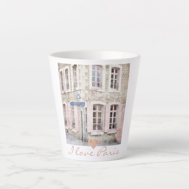 I Liebe Paris Latte Tasse (Vorderseite)