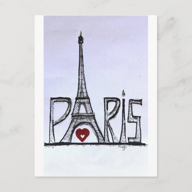 I Liebe Paris Postkarte (Vorderseite)