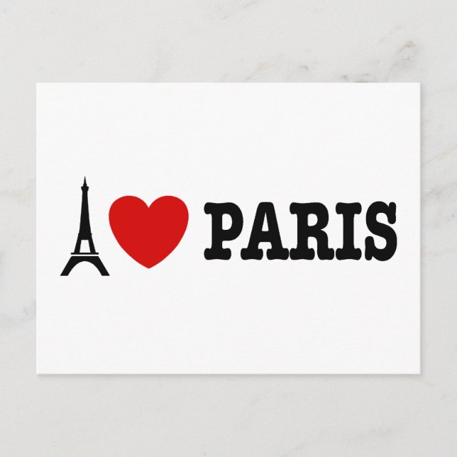 I Liebe Paris Postkarte (Vorderseite)