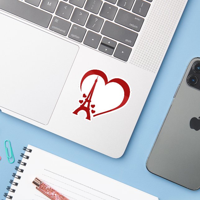 I Liebe Paris, Romantisches Inspiriert Paris Aufkleber (Laptop mit iPhone)
