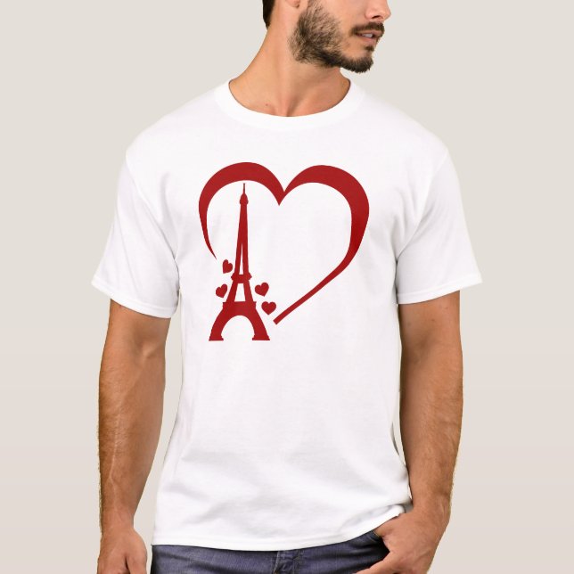 I Liebe Paris, Romantisches Inspiriert Paris T-Shirt (Vorderseite)