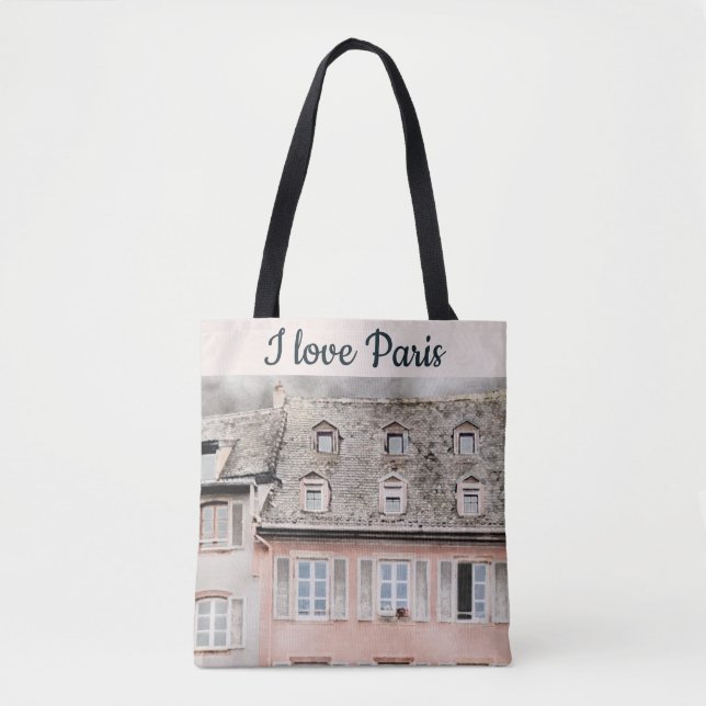 I Liebe Paris Rooftop Szene Tasche (Vorderseite)