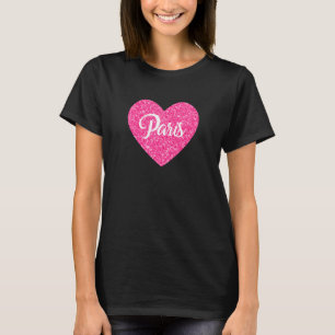 I Liebe Paris Rosa Herzreisen für Frauen Mädchen T-Shirt