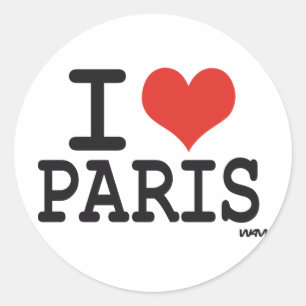 I Liebe Paris Runder Aufkleber