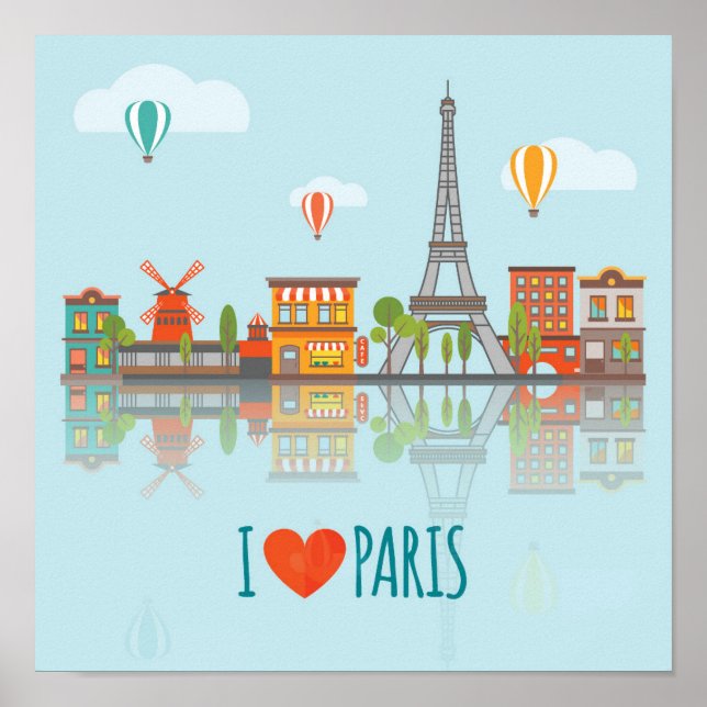 I Liebe Paris | Stadtgestaltung Poster (Vorne)