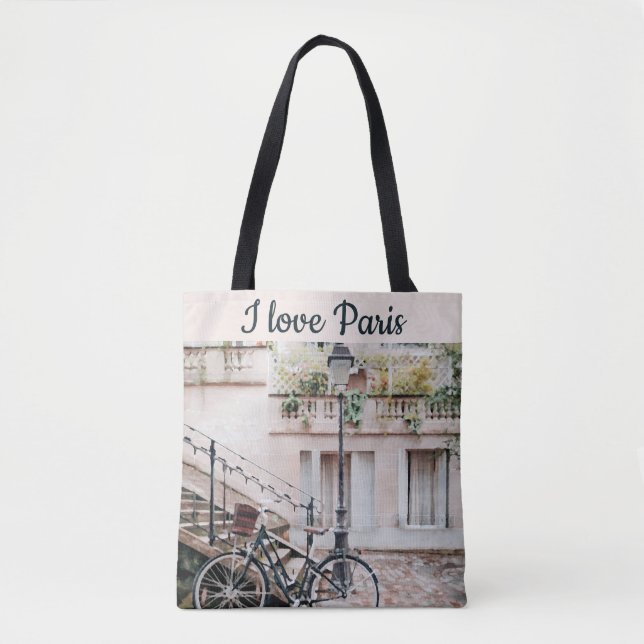 I Liebe Paris Street Scene Tasche (Vorderseite)