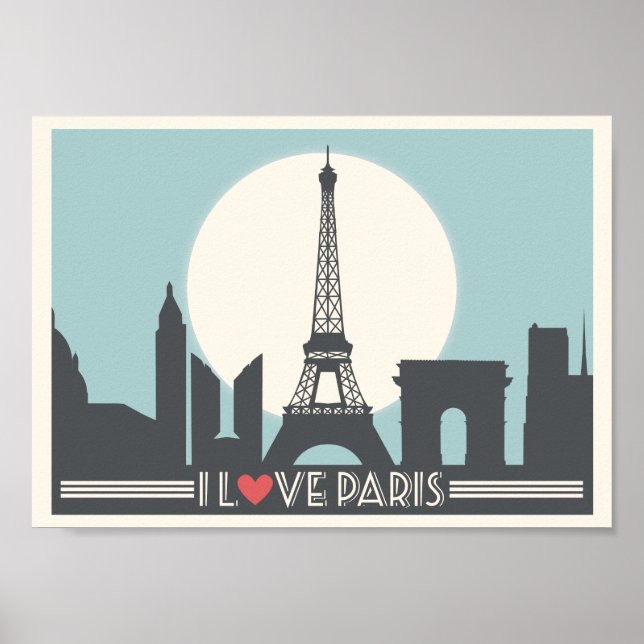 I Liebe Paris Vintage Poster (Vorne)