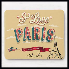 I Liebe Paris Vintage Poster Mousepad