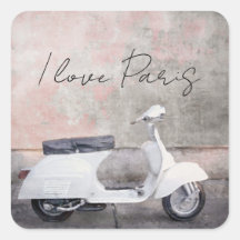 I Liebe Paris Weißer Motorroller