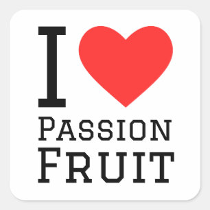I Liebe Passionsfrucht Quadratischer Aufkleber