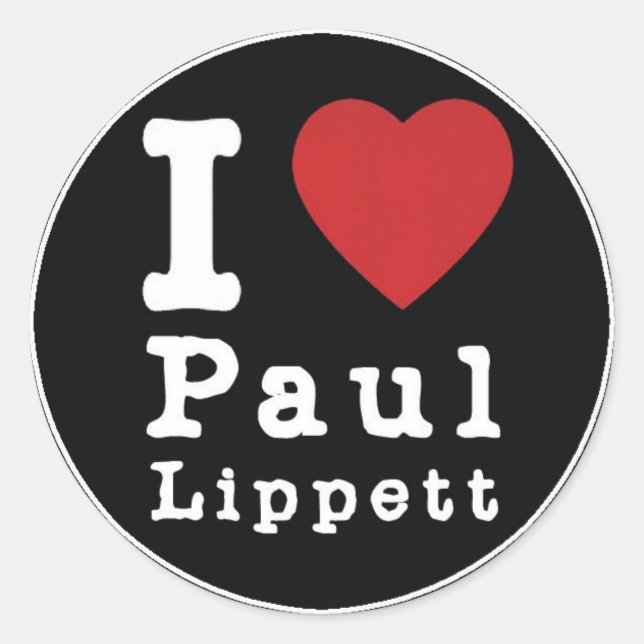 I Liebe Paul Lippett Round Sticker (Vorderseite)