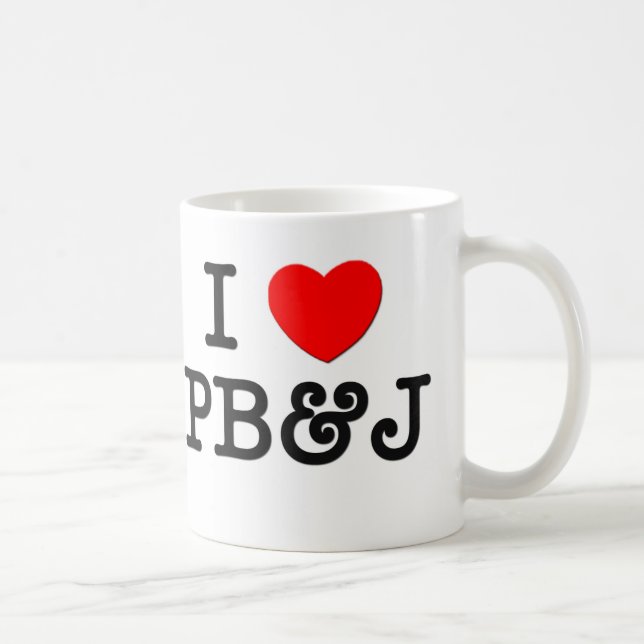 I Liebe PB&J (Nahrung) Kaffeetasse (Rechts)