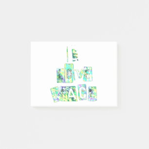 I Liebe Peace Beautiful Art Print Text Design Post-it Klebezettel