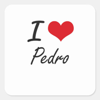 I Liebe Pedro Quadratischer Aufkleber