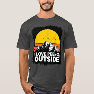I Liebe Peeing Outdoor Sunset Retro Outdoor Campin T-Shirt