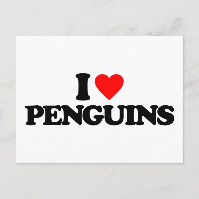 I LIEBE PENGUINS POSTKARTE (Vorderseite)