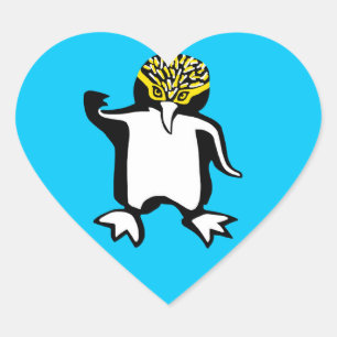 I Liebe PENGUINS - Wildtiere - Natur - Blau Herz-Aufkleber