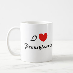 I Liebe Pennsylvania Herz Typografie Kaffeezuberei Kaffeetasse