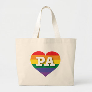 I Liebe Pennsylvania Rainbow Heart Jumbo Stoffbeutel