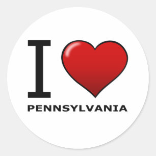 I LIEBE PENNSYLVANIA RUNDER AUFKLEBER