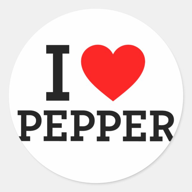 I Liebe Pepper Runder Aufkleber (Vorderseite)