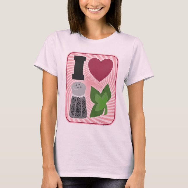 I Liebe Peppermint Visuell Icons Urlaub T-Shirt (Vorderseite)