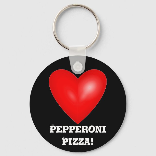 I Liebe Pepperoni Pizza Schlüsselanhänger (Vorderseite)