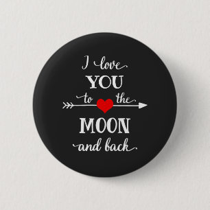 I Liebe personalisiert zum Mond und zurück Button
