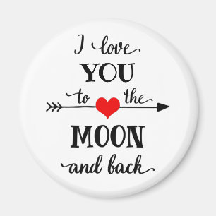 I Liebe personalisiert zum Mond und zurück Magnet