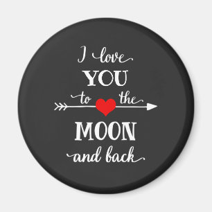 I Liebe personalisiert zum Mond und zurück Magnet