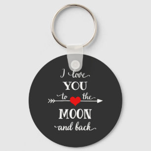 I Liebe personalisiert zum Mond und zurück Schlüsselanhänger