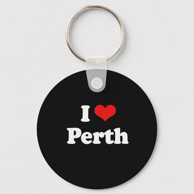 I Liebe Perth Tshirt White Tshirt Schlüsselanhänger (Vorderseite)