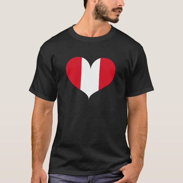 I Liebe Peru-Flagge T-Shirt (Vorderseite)
