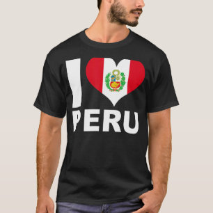 I Liebe Peru Herzenflagge Peru T-Shirt