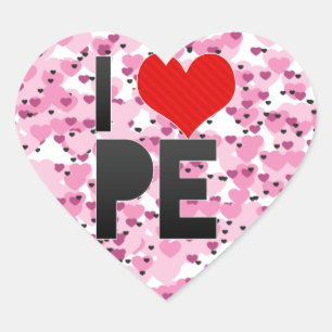 I Liebe PET Herz-Aufkleber