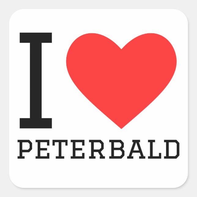 I Liebe peterbald Quadratischer Aufkleber (Vorderseite)