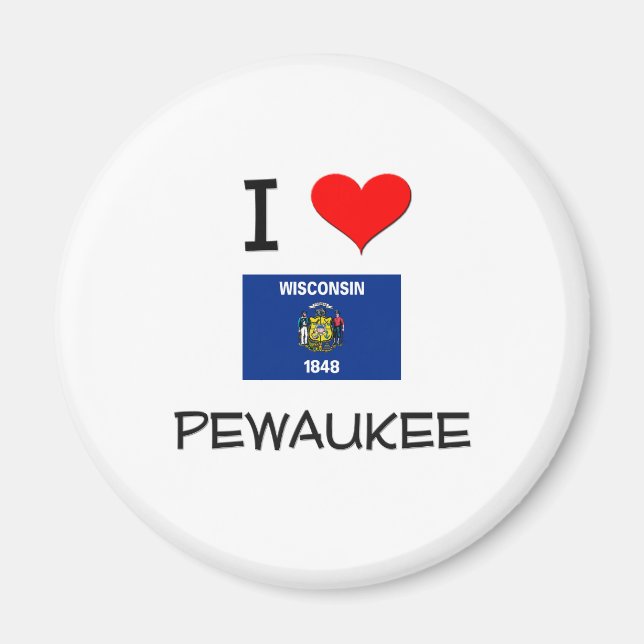 I Liebe Pewaukee Wisconsin Magnet (Vorne)
