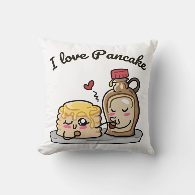 I Liebe Pfannkuchen Kissen (Vorderseite)