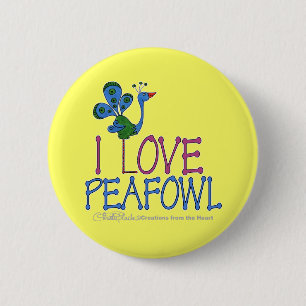 I LIEBE PFAU BUTTON
