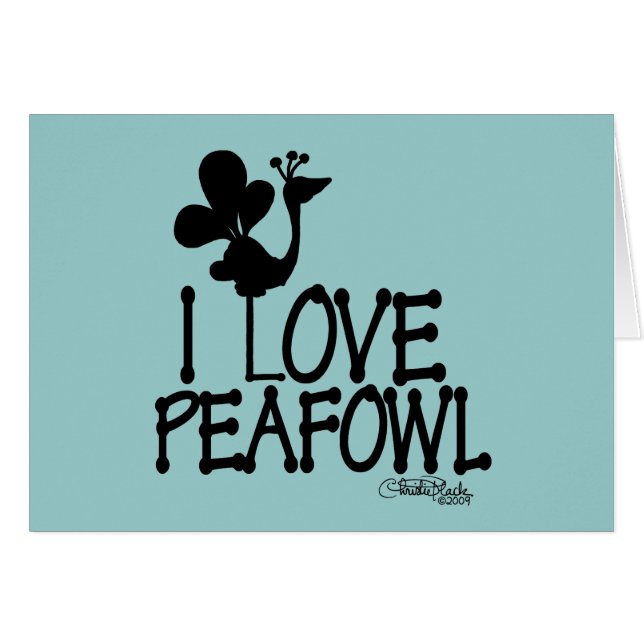 I LIEBE PFAU SILHOUETTE (Vorderseite (Horizontal))