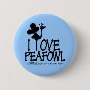 I LIEBE PFAU SILHOUETTE BUTTON