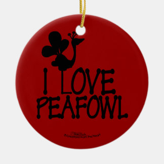 I LIEBE PFAU SILHOUETTE KERAMIK ORNAMENT