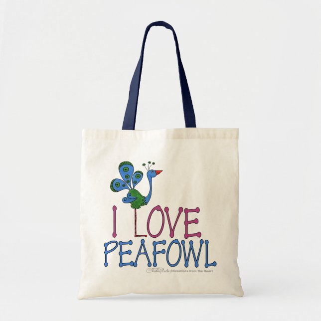 I LIEBE PFAU TRAGETASCHE (Vorne)